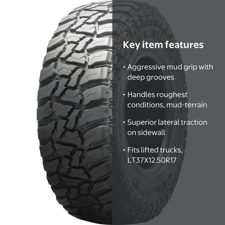 Celimo Prevail M/T Mud Terrain LT37X12.50R17 124Q D Light Truck