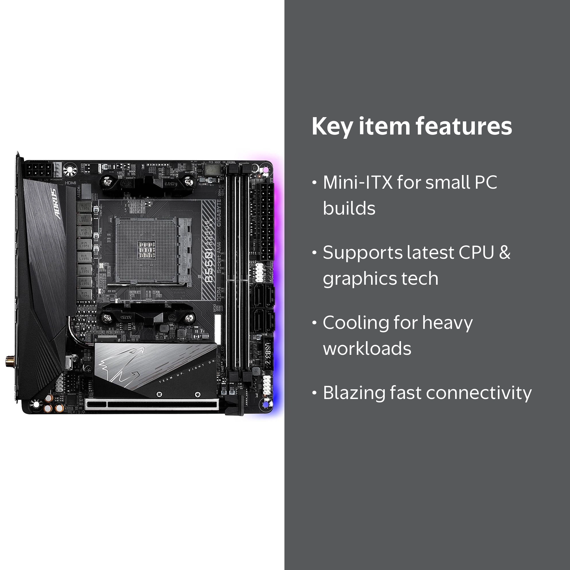 GIGABYTE B550I AORUS PRO AX AM4 Mini-ITX Motherboard, Dual M.2