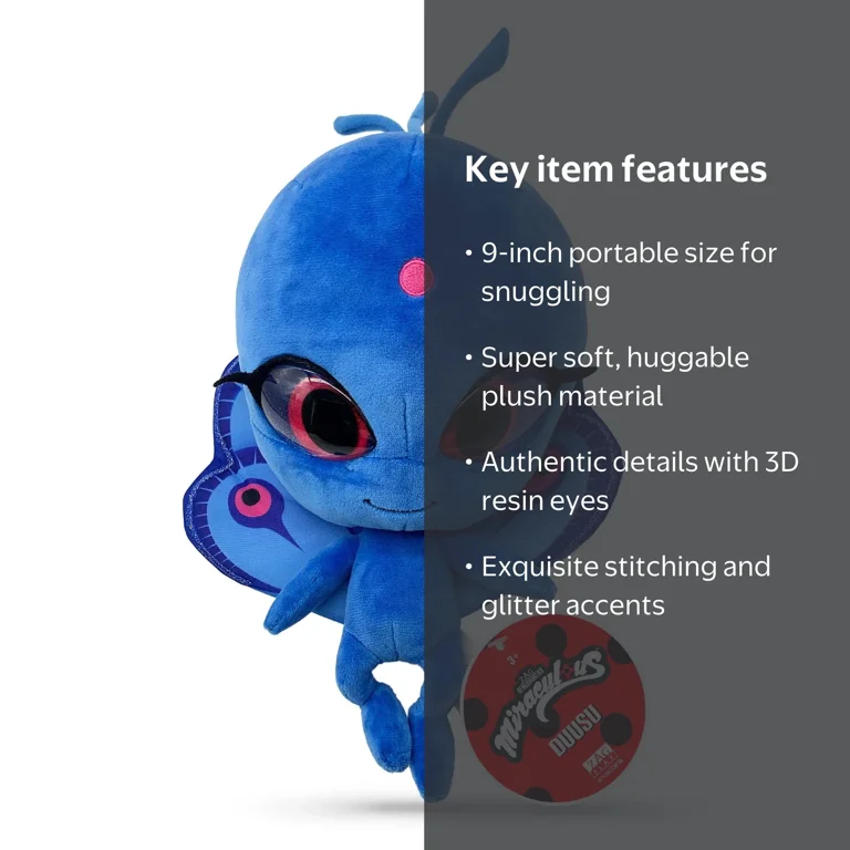 Miraculous Ladybug - Kwami Mon Ami Duusu, 9-inch Peacock Plush