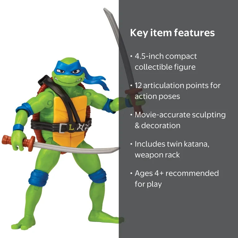 Teenage Mutant Ninja Turtles Mutant Mayhem 4.5‚Äù Leonardo Action