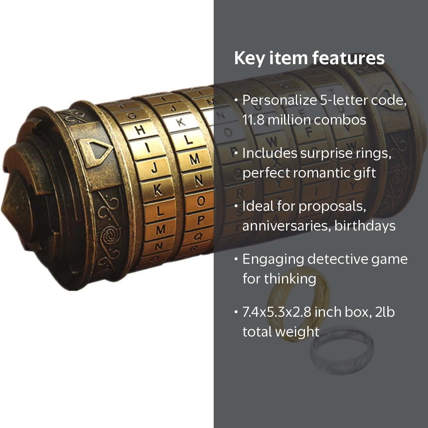 Cryptex Puzzle Boxes Da Vinci Code Mini Cryptex Lock with Hidden