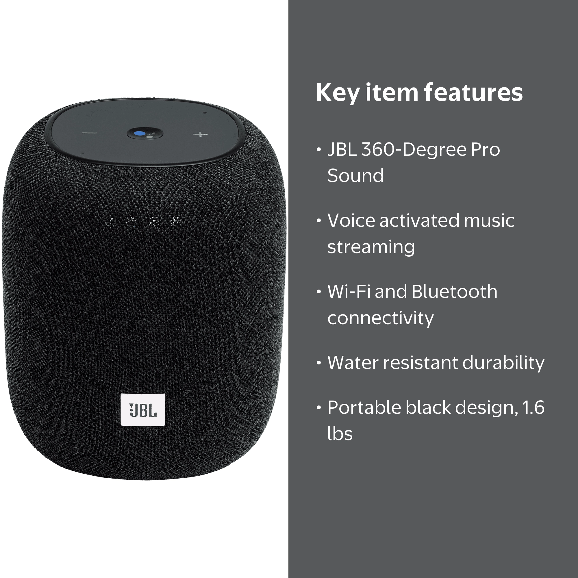 JBL Link Music Wi-Fi Portable Speaker, Black - Walmart.com