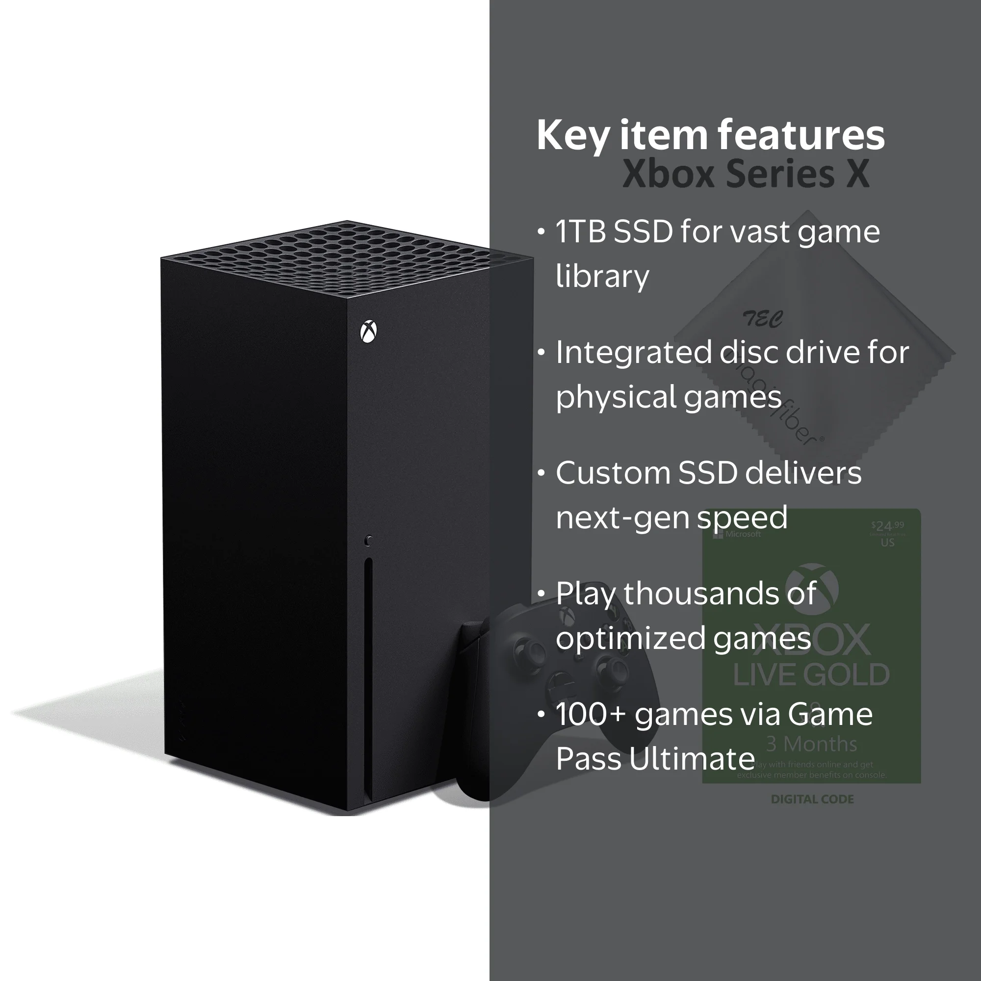 2022 Newest Xbox Series X 1TB SSD Black Gaming Console with Disc