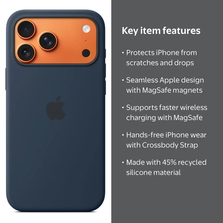 Apple, iPhone 17 Pro Max Silicone Case with MagSafe, Midnight