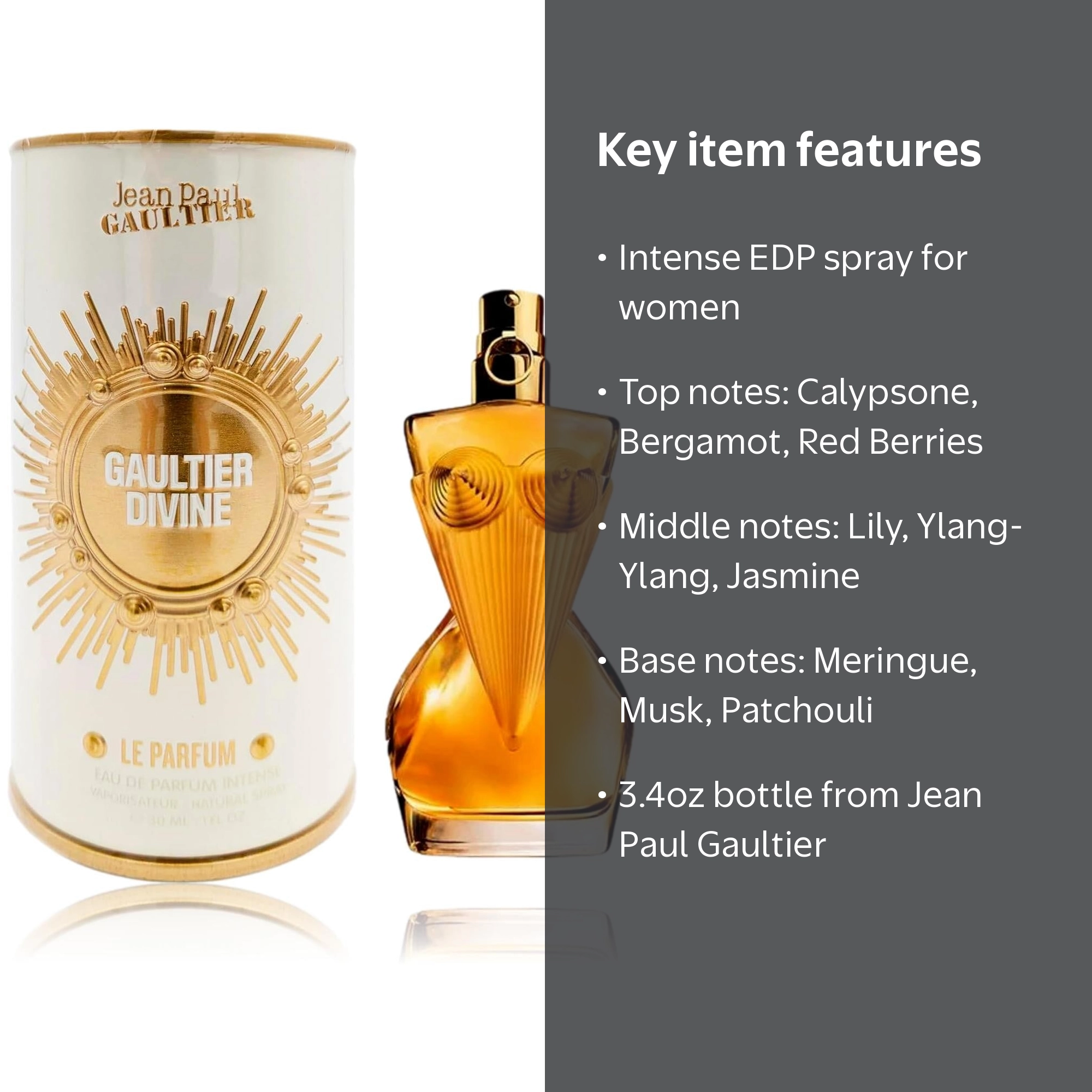 Jean Paul Gaultier Divine Le Parfum by JPG, 3.4oz EDP Intense