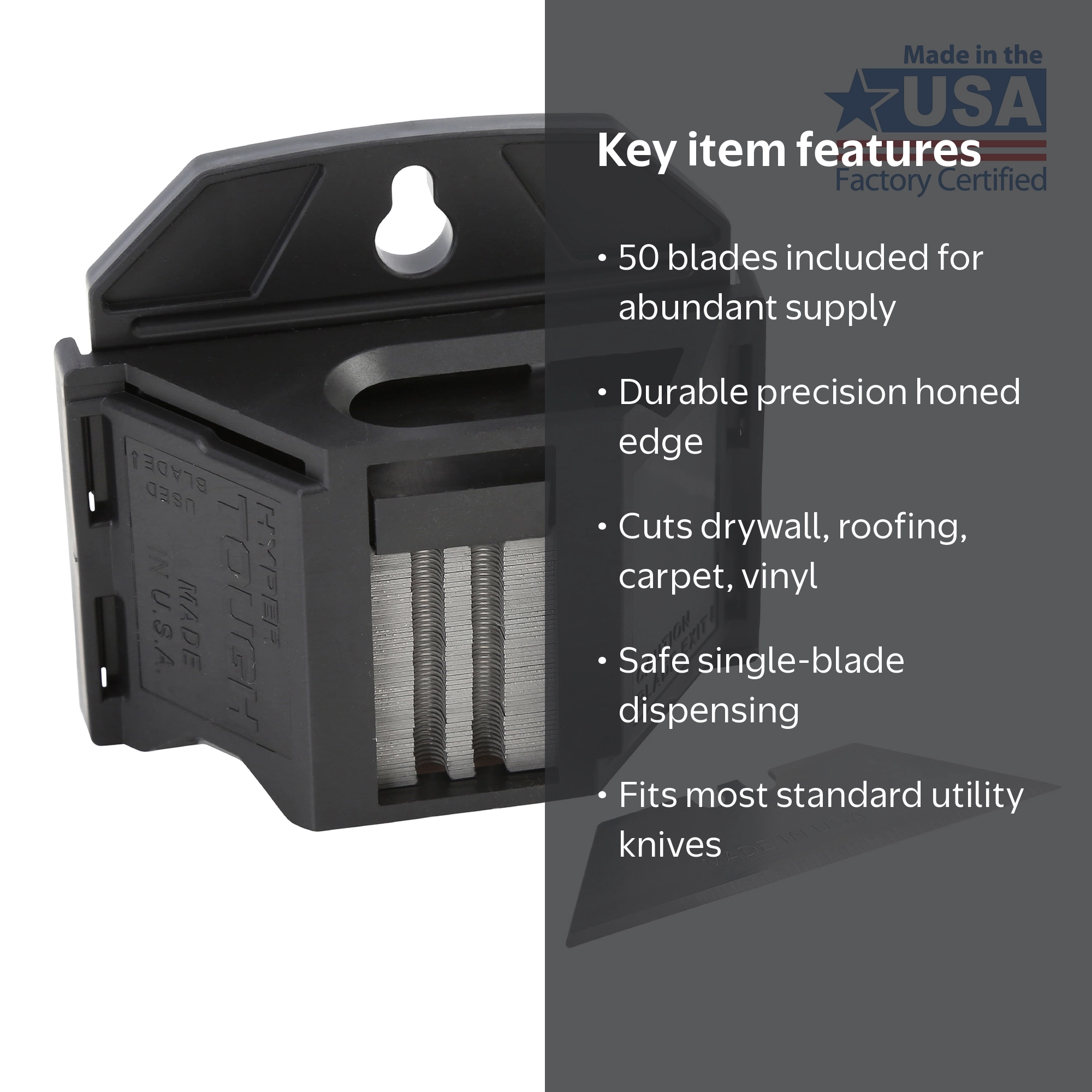 Hyper Tough 50 Pack Utility Knife Blades with Dispenser - Walmart.com