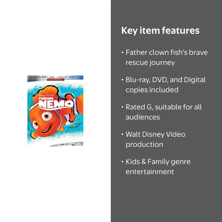 Finding Nemo (Blu-ray + DVD + Digital) - Walmart.com