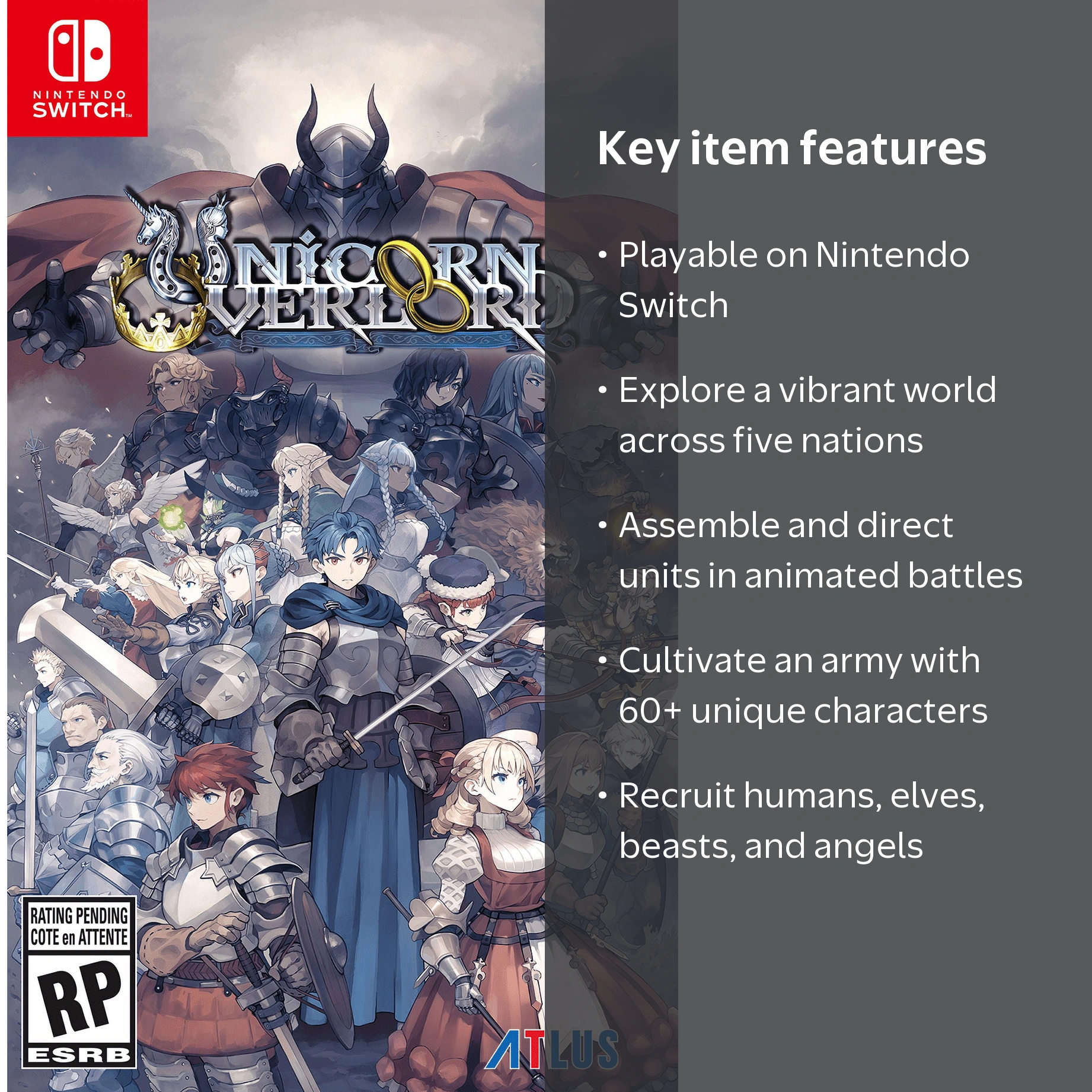 SEGA, Unicorn Overlord, Nintendo Switch, 60 Characters - Walmart.com