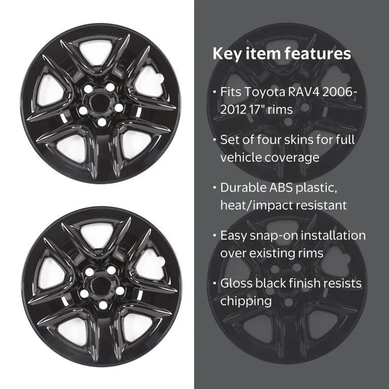 Kojem 4 Black Wheel Skins for Toyota RAV4 2006-2012 17