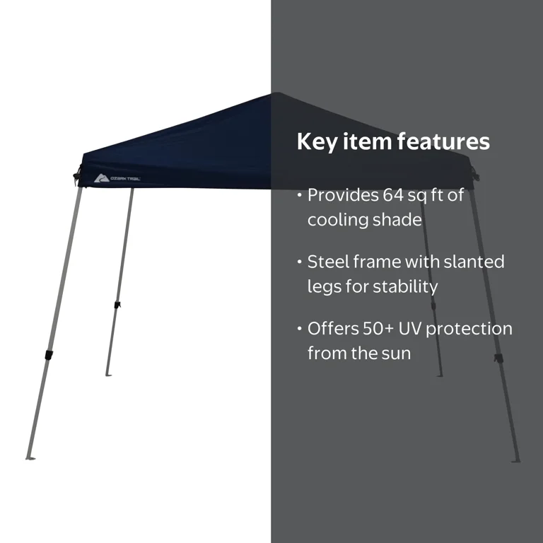 Ozark Trail 10' x 10' Instant Slant Leg Canopy Outdoor Shading