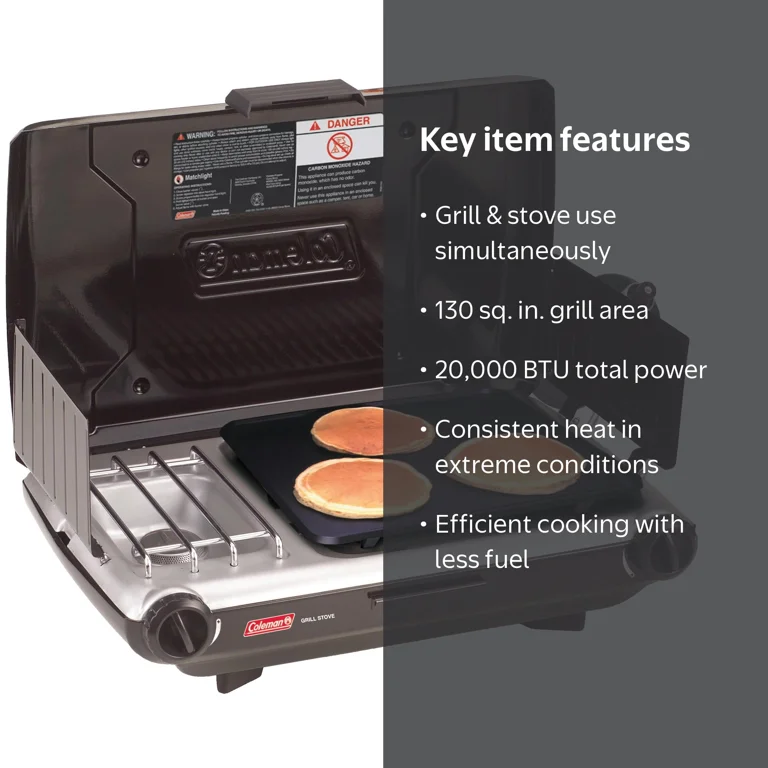 Coleman, Tabletop Propane Gas Camping Grill/Stove, 2-Burner