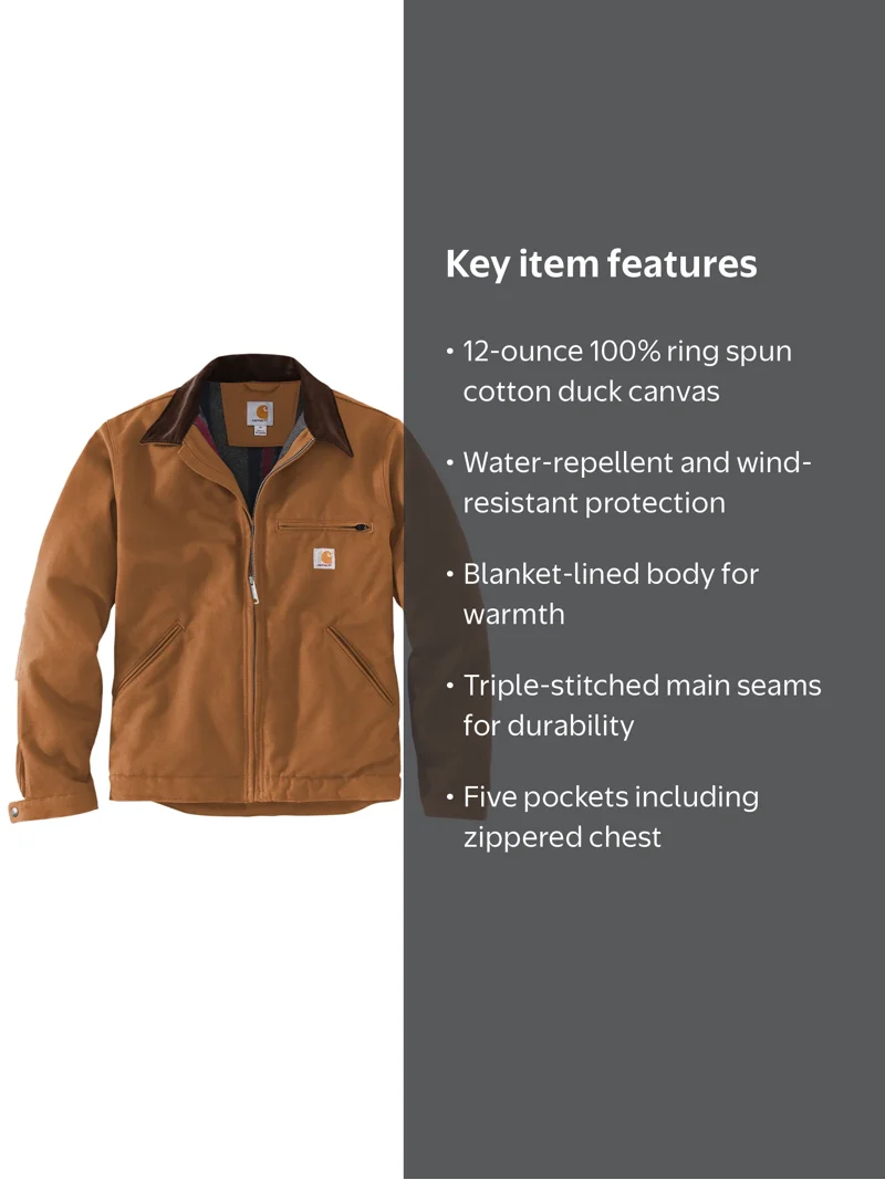 Carhartt Men's Duck Detroit Jacket - Walmart.com