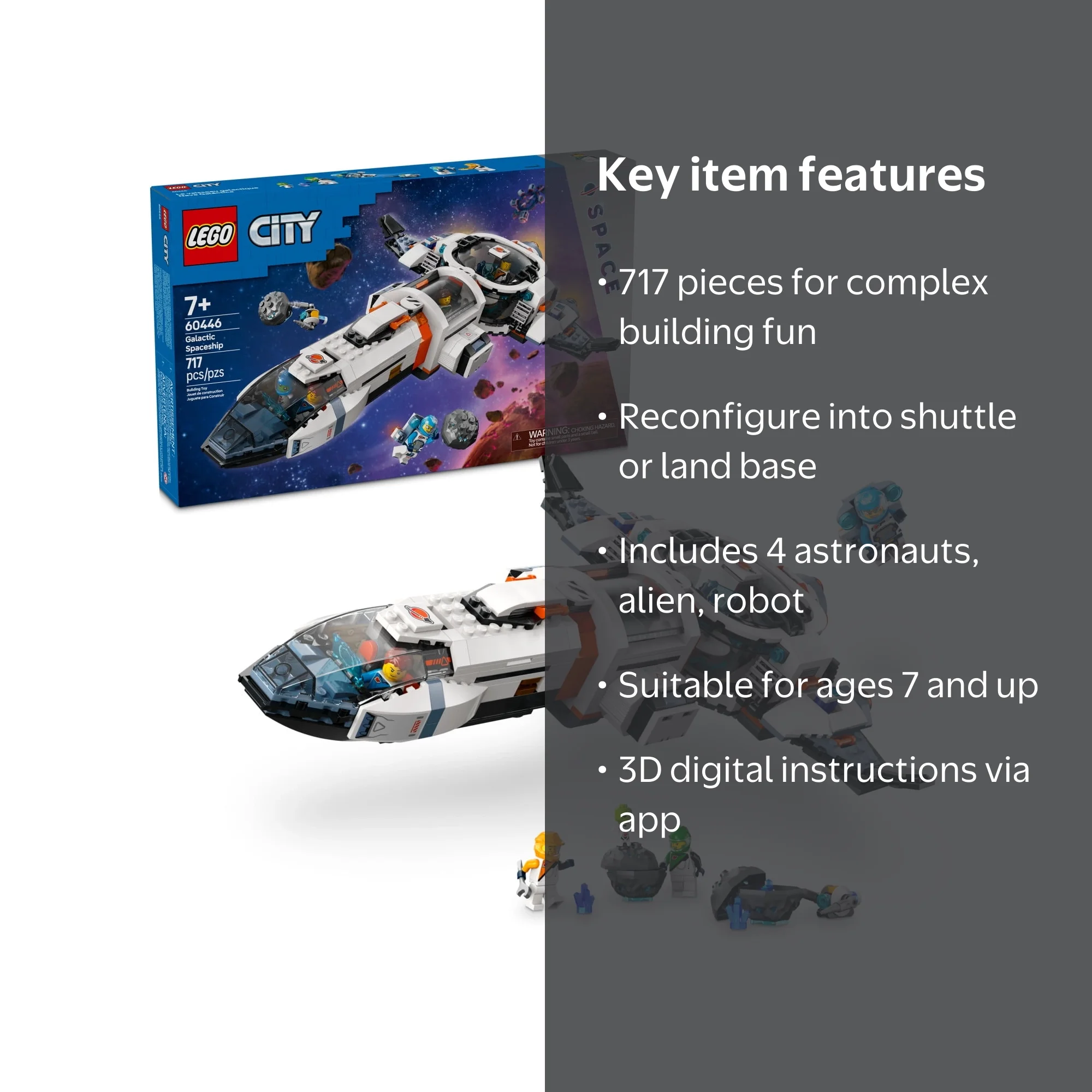 LEGO City Modular Galactic Spaceship Toy - Buildable Space Toy for