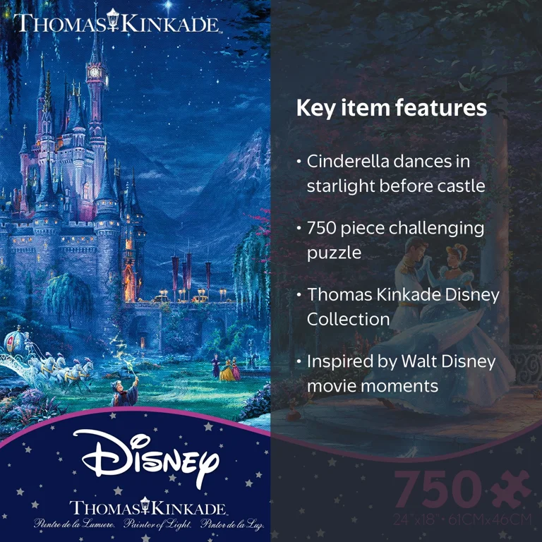 750PC DISNEY THOMAS KINKADE CINDERELLA DANCING IN THE STARLIGHT
