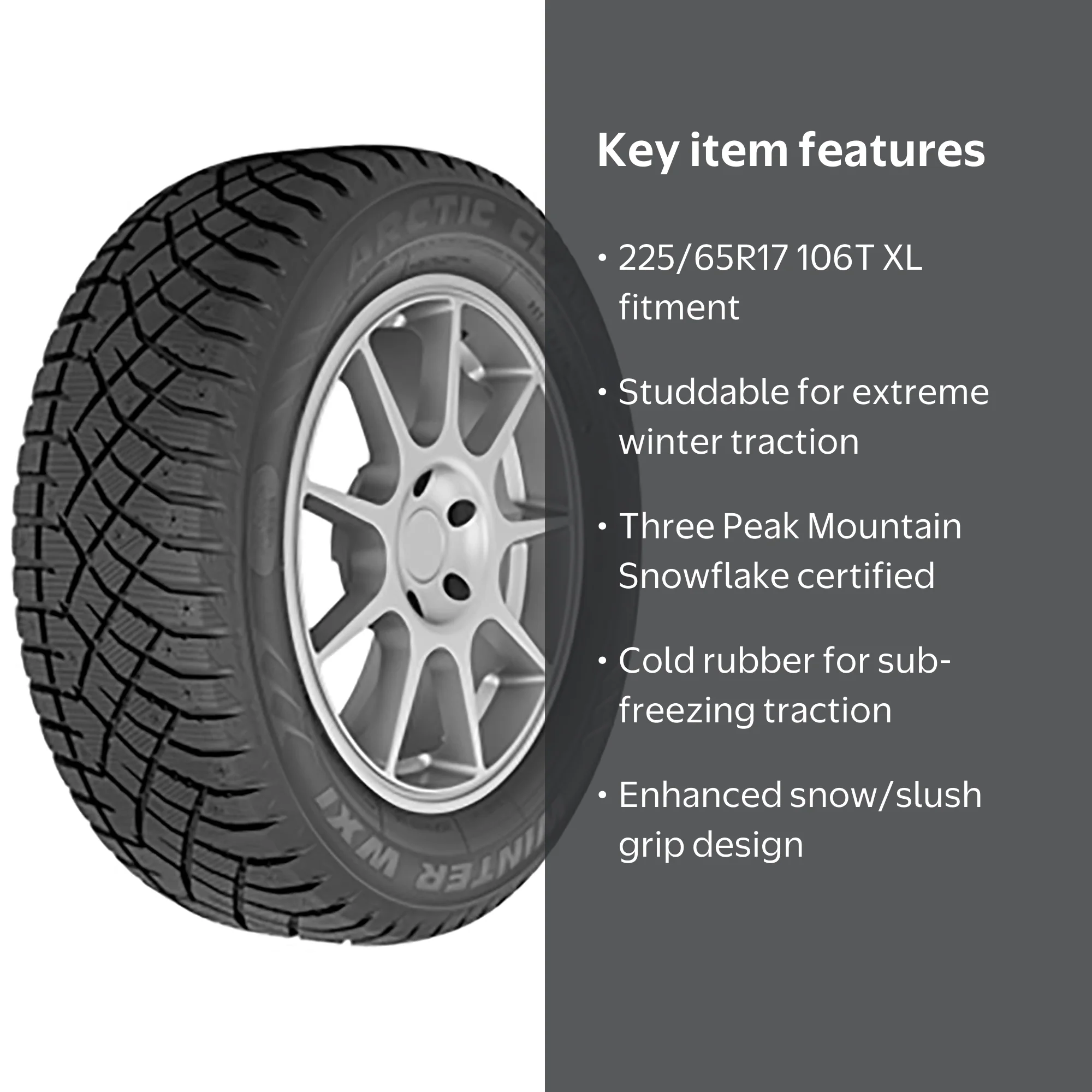 Vanguard Arctic Claw WXI Studable Winter Passenger Tire - 225