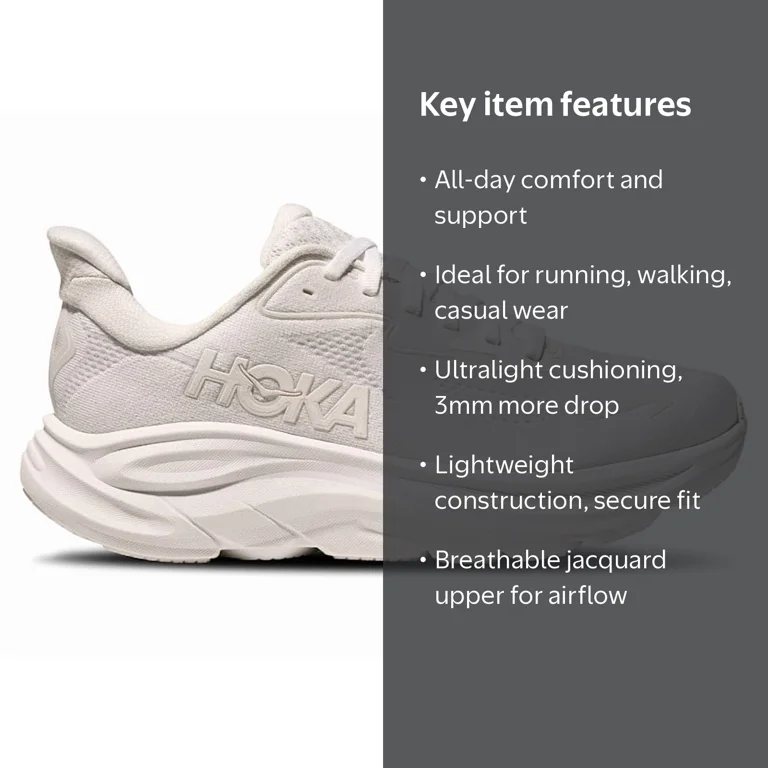 Hoka One One Clifton 10 White (White/White) - Size 13 - Walmart.com