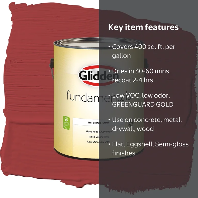 Glidden Fundamentals Blaze Eggshell Interior Paint and Primer, 1