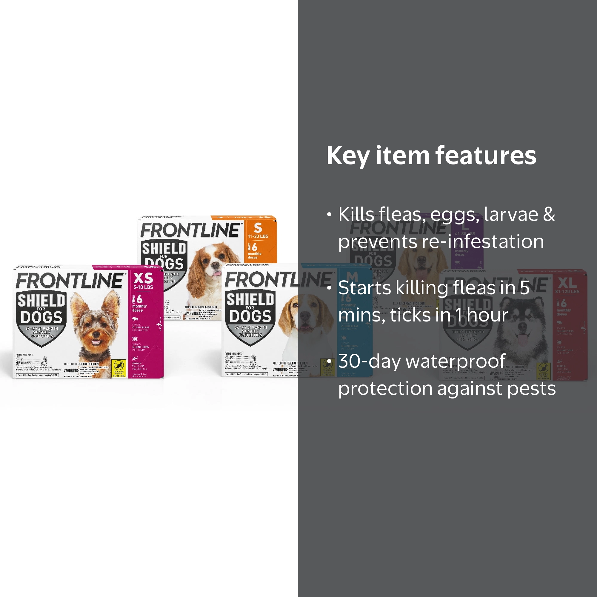 FRONTLINE Shield Extra Strength Flea & Tick Treatment for Dogs, 5