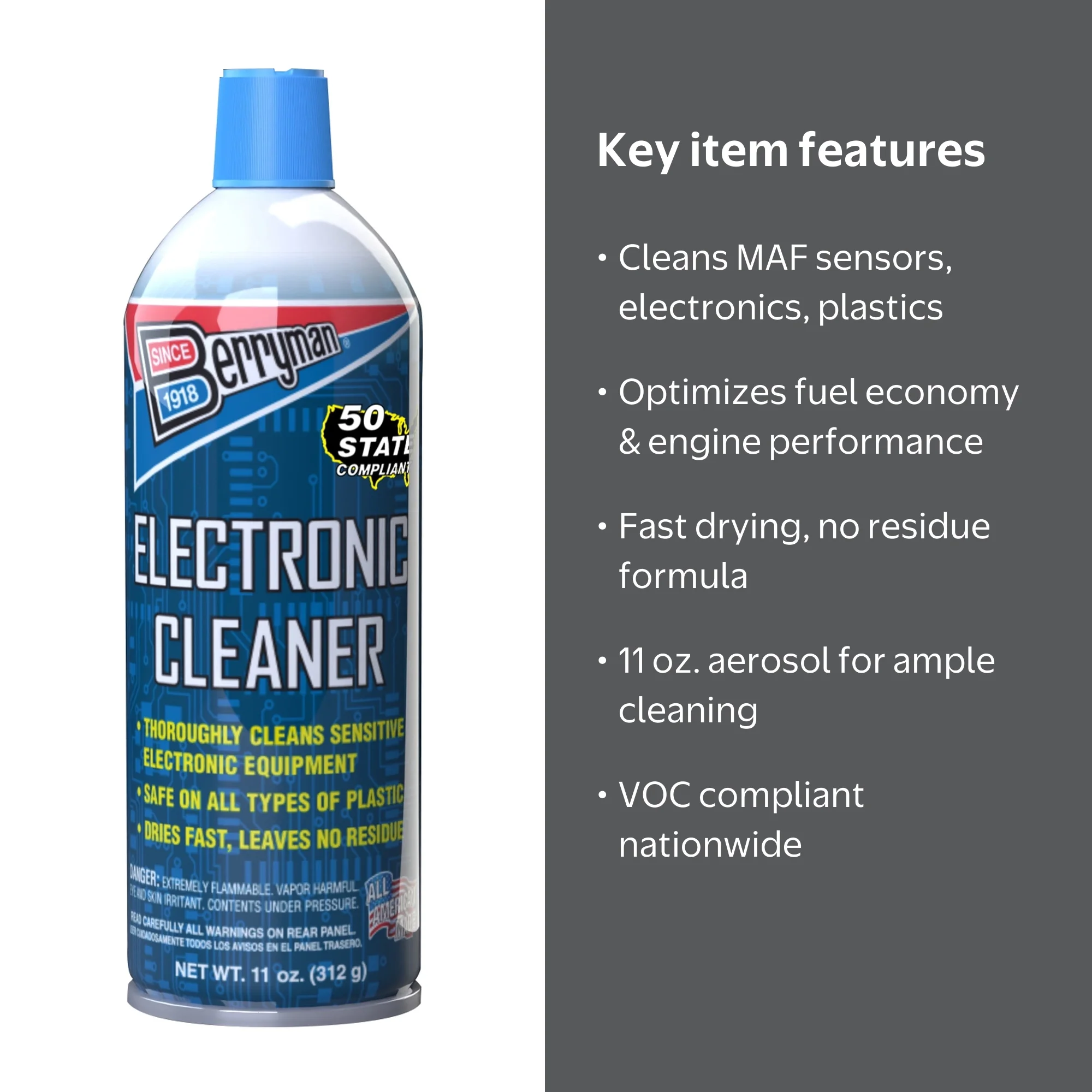 ES クリーナー Berryman Products 2206C Electronic Cleaner for Automotive Use, 11