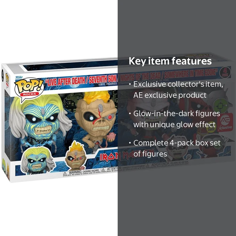 Funko POP! ROCKS: Iron Maiden Eddie 4PK, Glow in the Dark Box Set