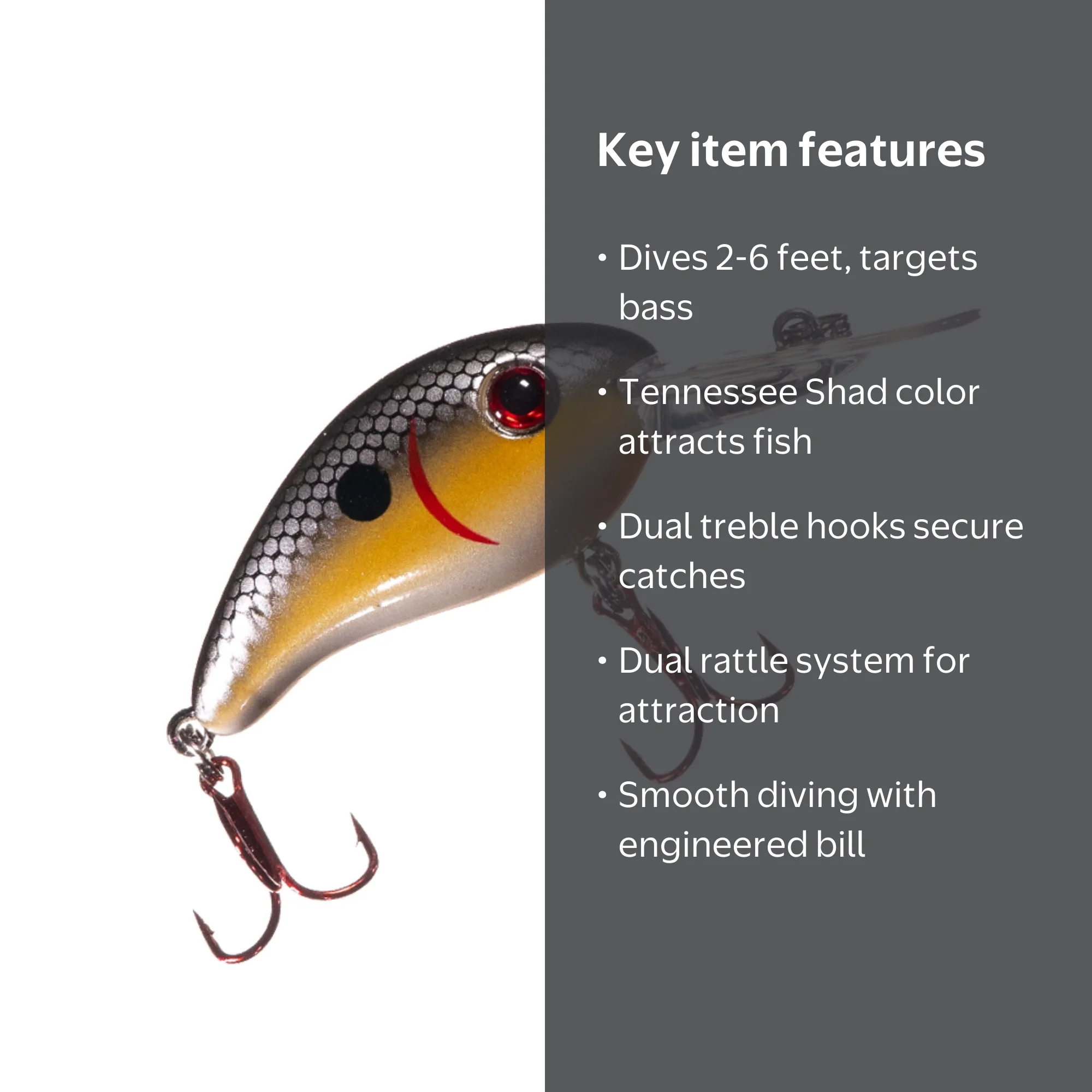 Arkie Lures 220 Series Crappie Crankbait Tennessee Shad Bass