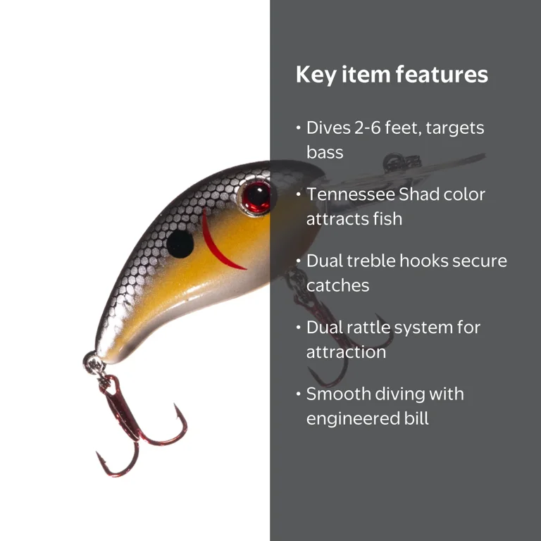 Arkie Lures 220 Series Crappie Crankbait Tennessee Shad Bass