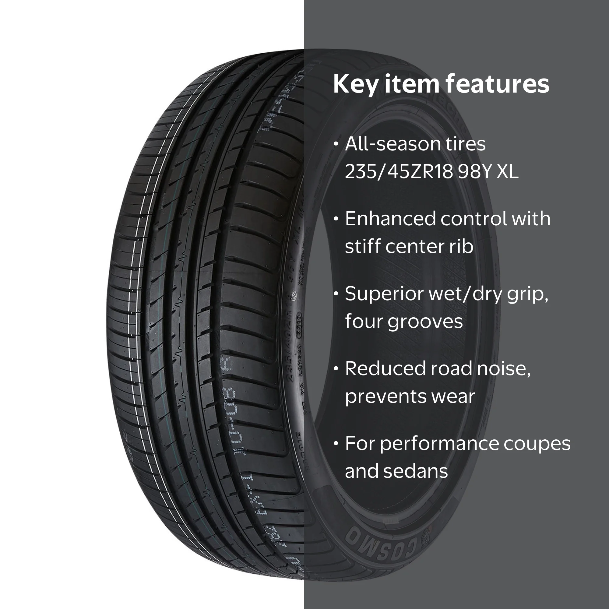 Cosmo MuchoMacho High Performance All-Season Tire 235/45R18 ZR 98Y