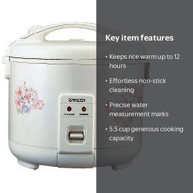 Tiger 5.5 Cup Electronic Control Rice Cooker with Non-Stick PTFE