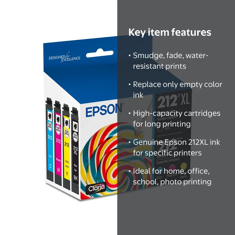 Epson 212 Claria High Capacity Black & Color Ink Combo for WF-2830
