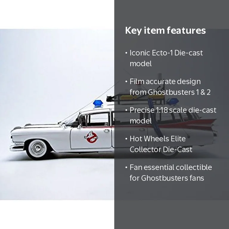 Hot Wheels Elite Collector Ghostbusters Ecto-1 Movie Car Toy (Die