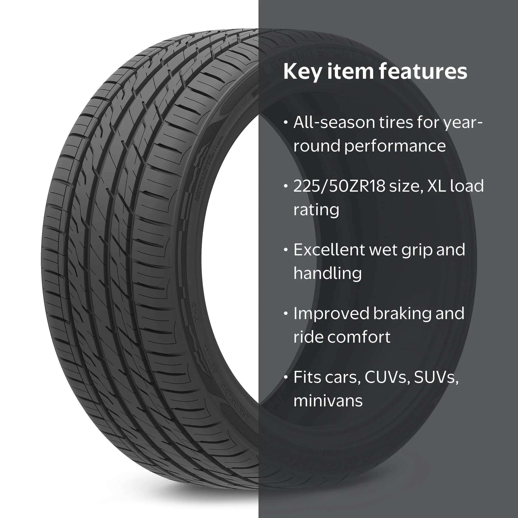 Arroyo Grand Sport AS High Performance All Season Tires 225/50R18