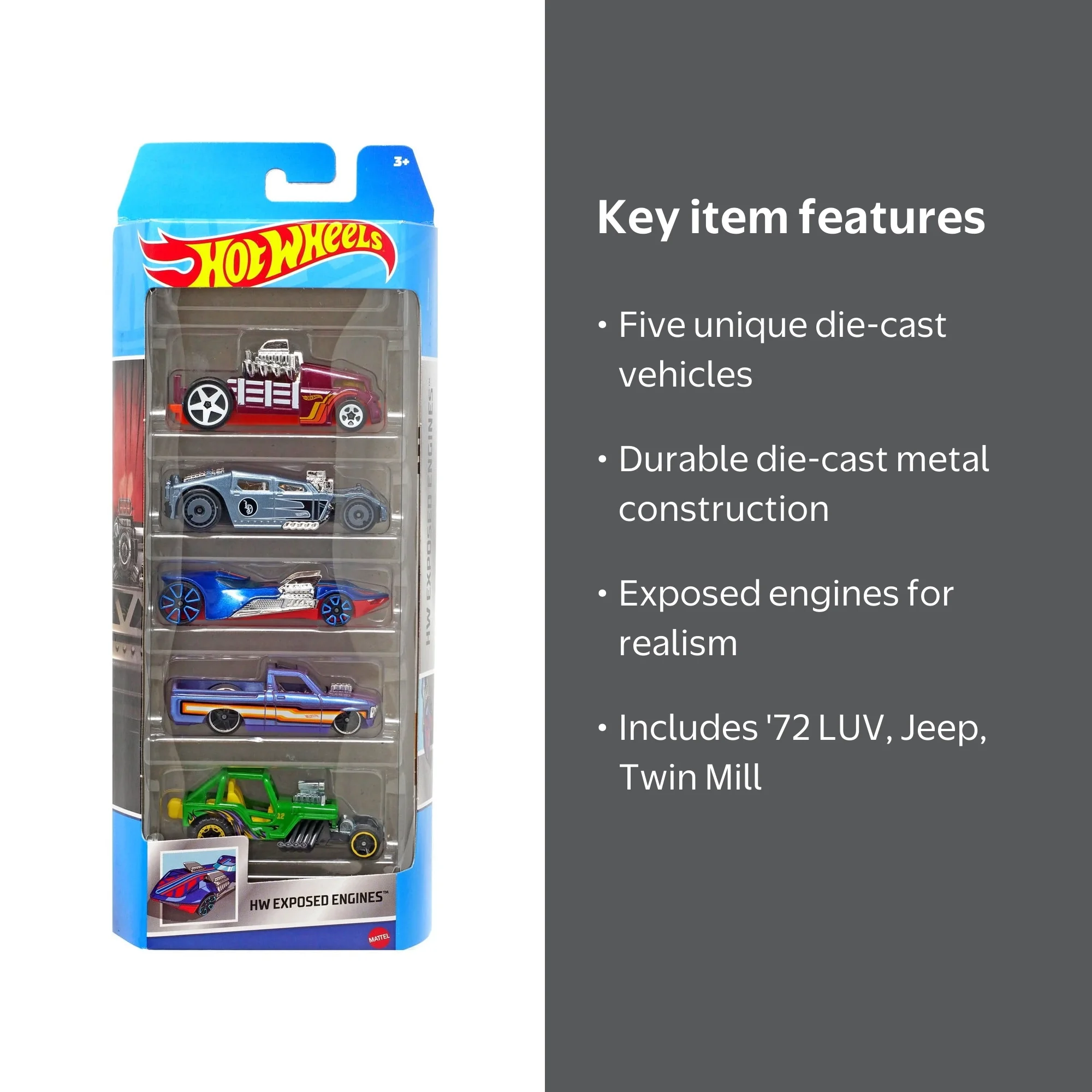 Hot Wheels HW Exposed Engines Custom '72 Chevy LUV, Crate Racer