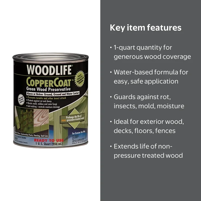 Wolman Woodlife Copper Coat Green Wood Preservative 1 qt, Anti