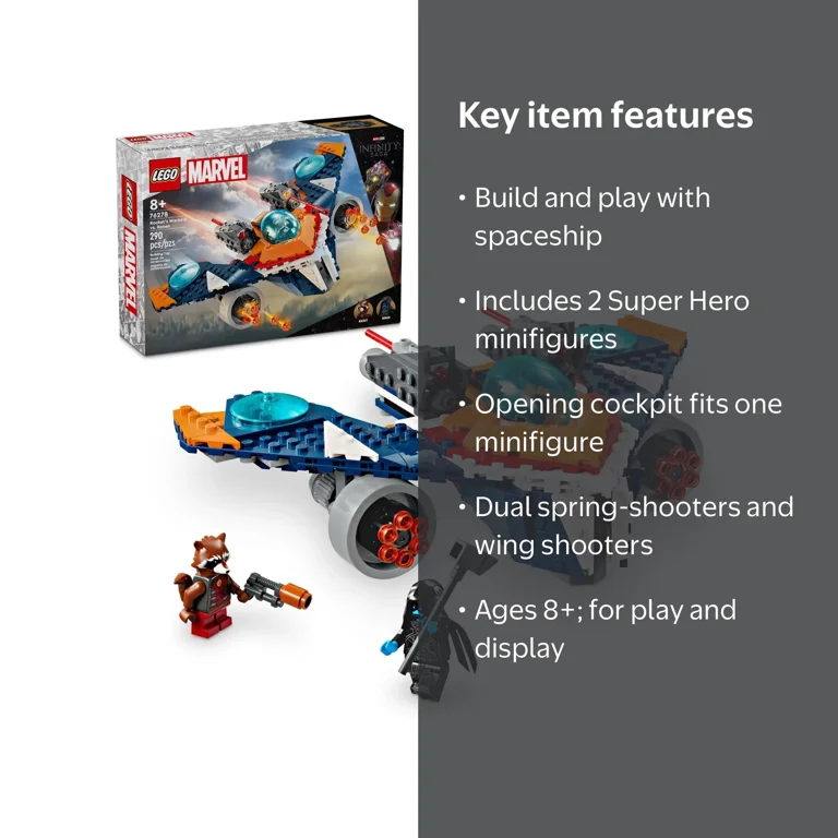 LEGO Marvel Rocket‚Äôs Warbird vs. Ronan Space Ship Set 76278 for