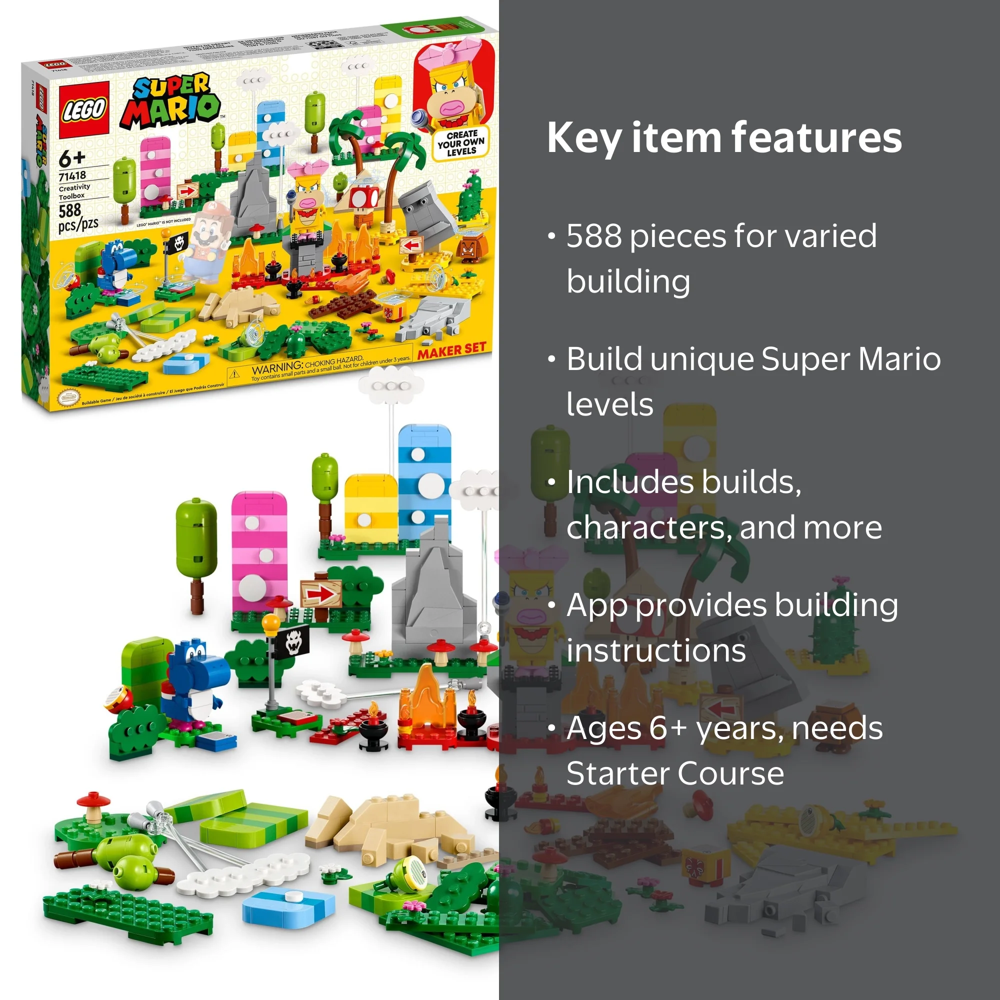 LEGO, Creativity Toolbox Maker Set 71418, Create Your Own Levels