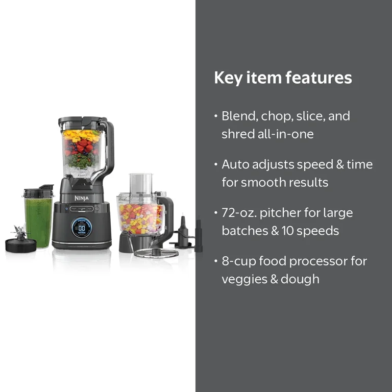 Ninja, Kitchen System, 1800 Peak Watts, BlendSense Technology