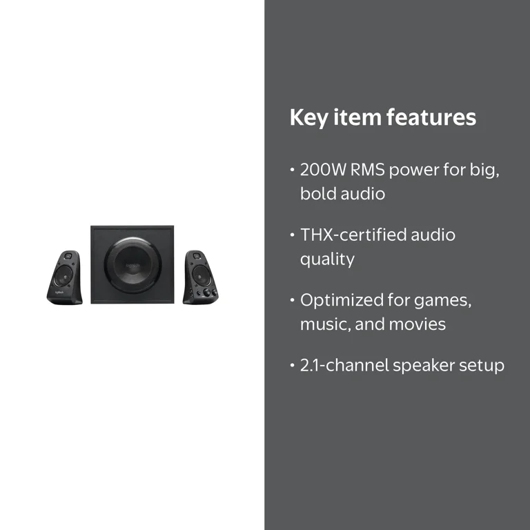 Logitech, Speaker System, Z623 2.1 Channel, THX Certified 200W