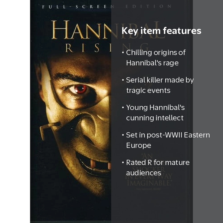 HANNIBAL 完全限定版 DVD Lionsgate Home Entertainment, DVD, Hannibal Rising, R, Horror