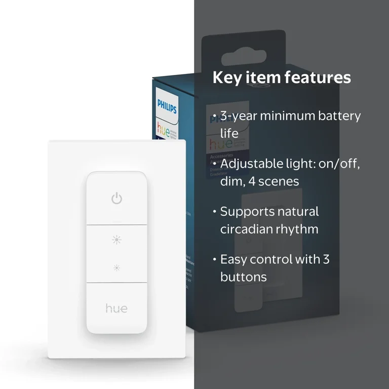 Philips Hue, Dimmer Switch, Model RRK150, Wireless Remote