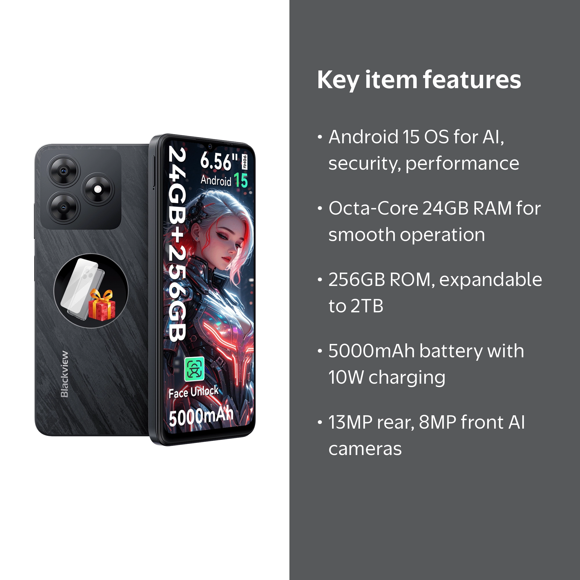 Blackview Wave 8 Unlocked Cell Phone,Android 15 Unlocked Phones