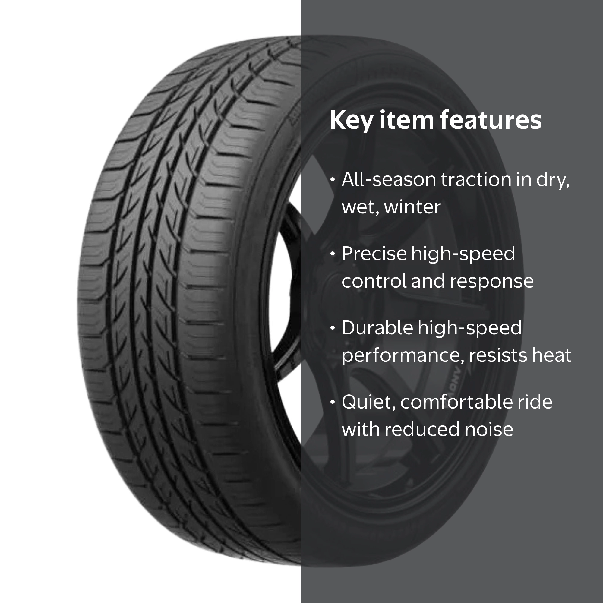 Kosic, Passenger Tire, 225/40R18, 92W UHP All-Season - Walmart.com