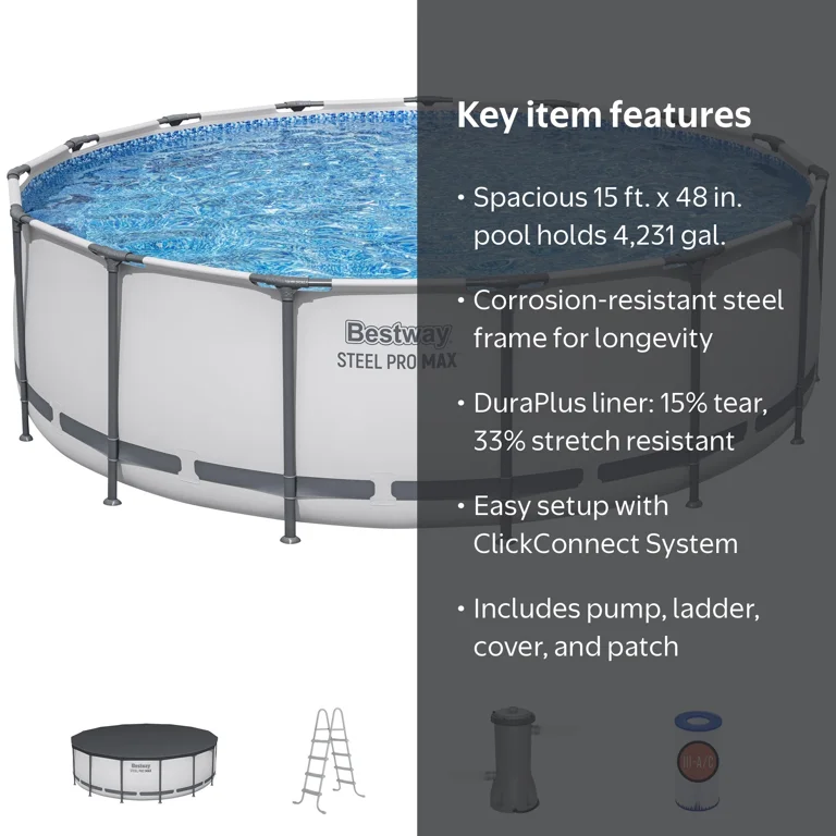 Steel Pro Max, Above Ground Pool Set, 15' x 48