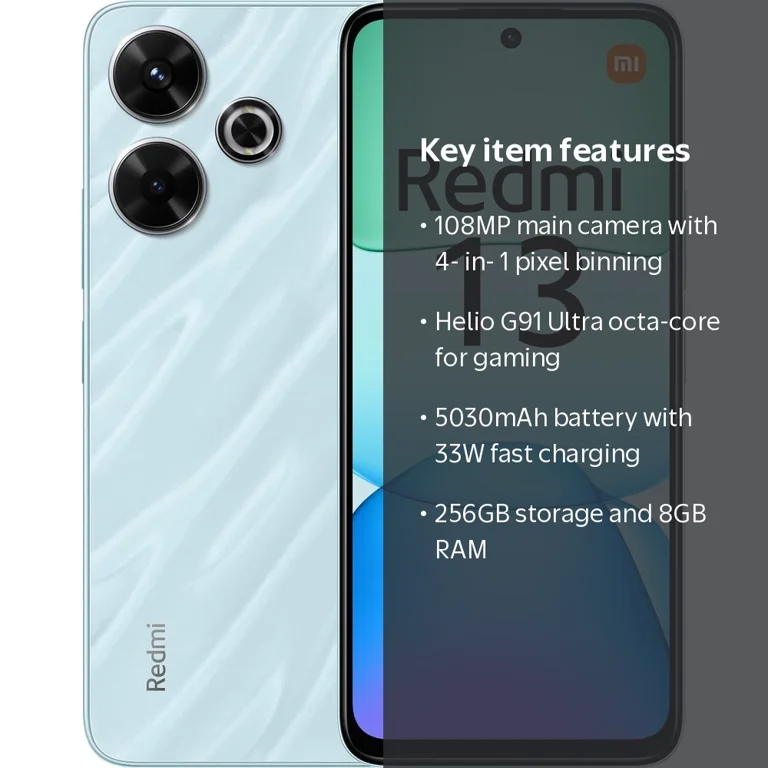 Xiaomi Redmi 13 4G Dual SIM 256GB ROM 8GB RAM GSM Unlocked - Blue
