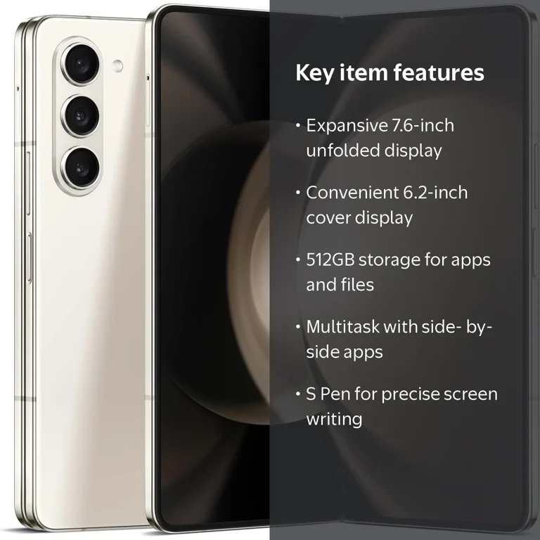 Samsung Galaxy Z Fold 5 F946U 512GB Cream, Unlocked Smartphone
