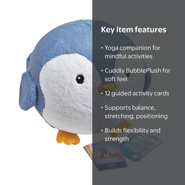 Learning Resources Yoga Ball Buddy avec BubblePlush Chien, pour Enfants dès 3 Ans, Jeu pour Équilibre et Mouvement, avec 12 Cartes et Pompe Incluse