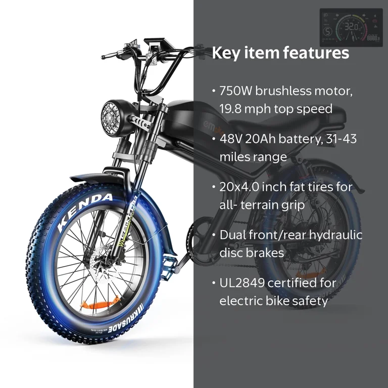 Emoko C93 Electric Bicycle 750W, 20x4.0