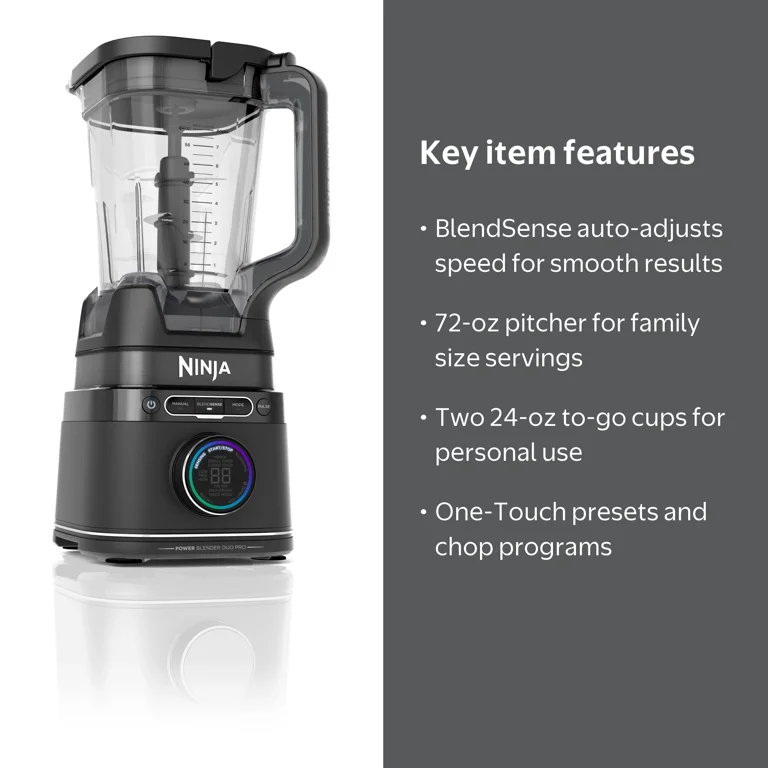 Ninja Power Blender Pro TB301, 1800 P-Watts, 72 oz Pitcher