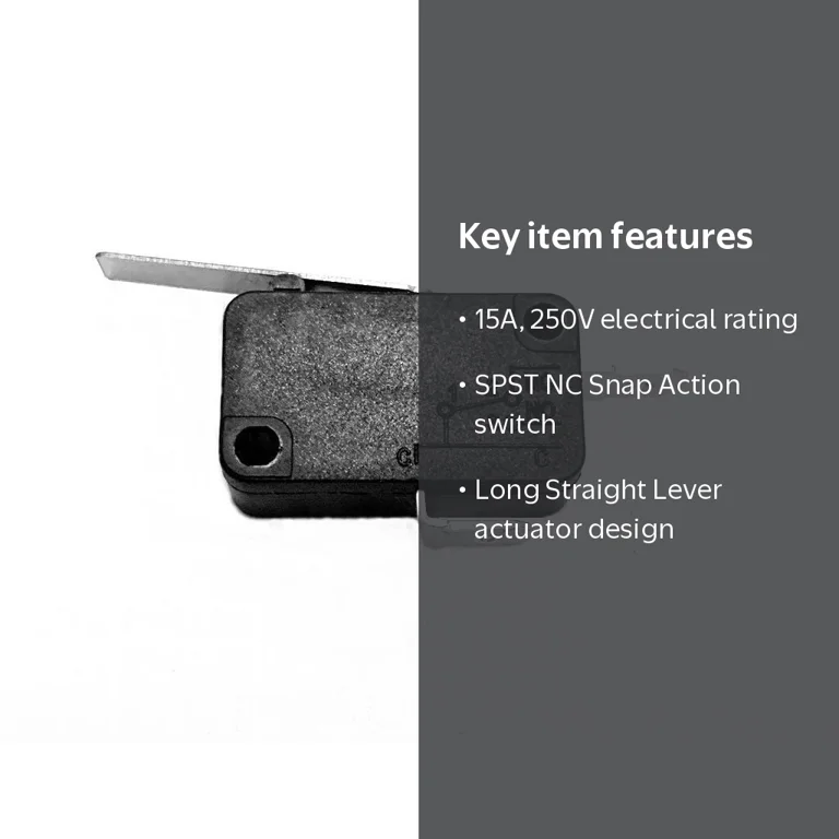 Honeywell, Micro Switch, V7-6C37E9-036, SPST NC 15A 250V - Walmart.com