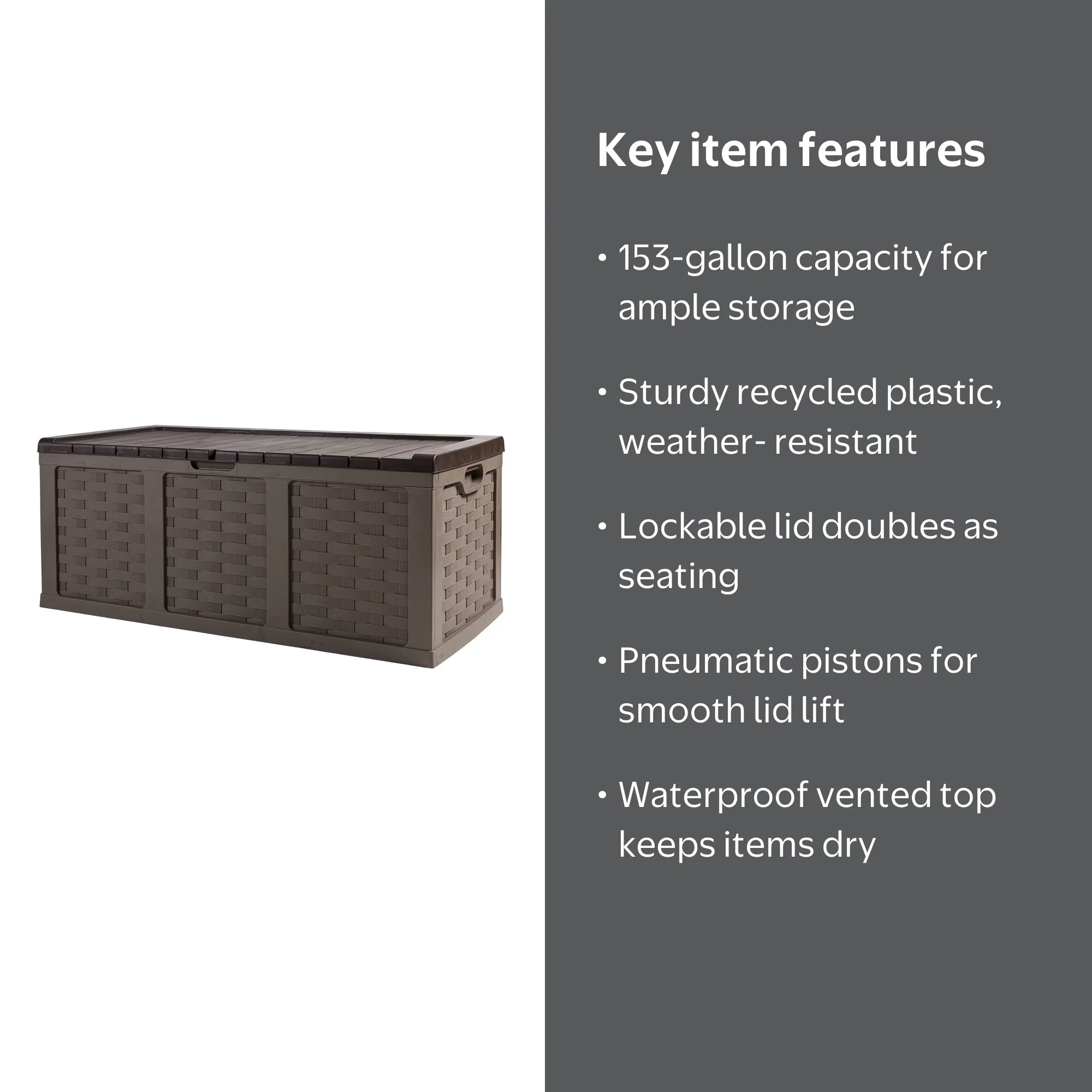 Starplast 153 Gallon Plastic Deck Box, Mocha Brown - Walmart.com