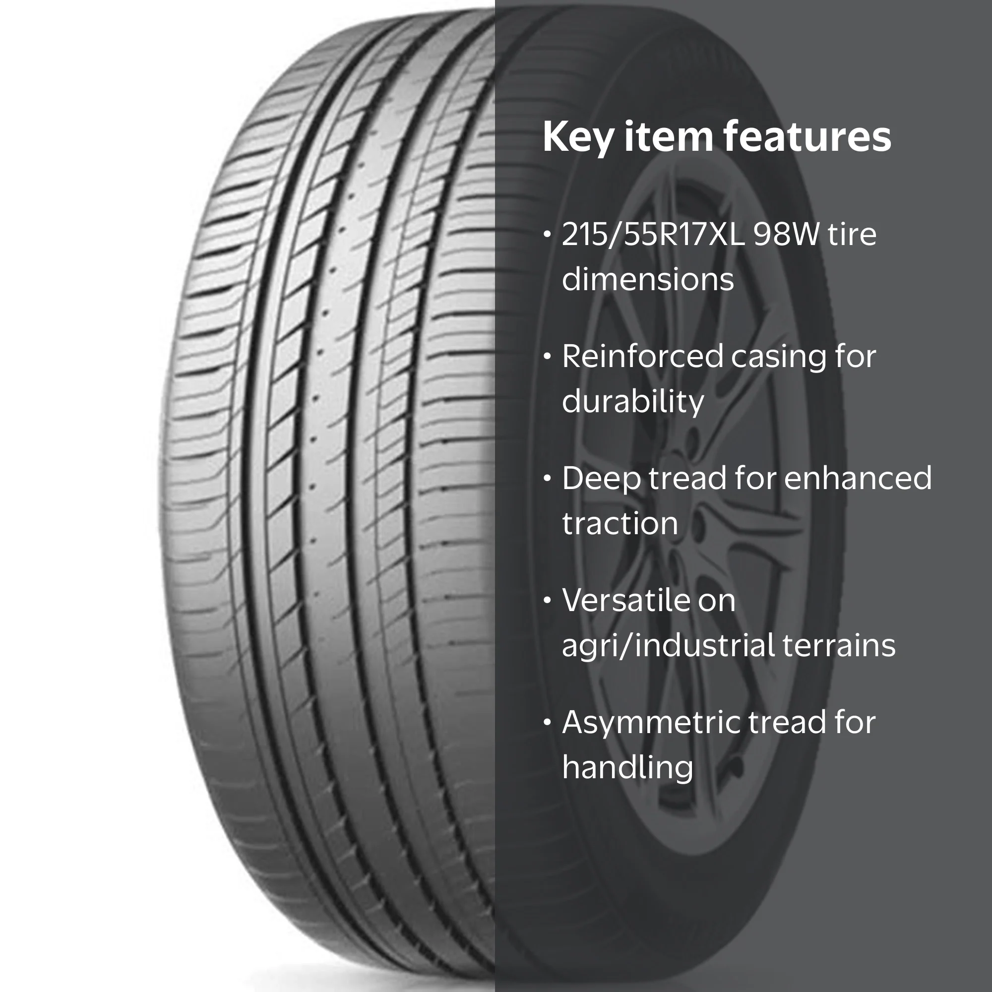 TBB TR-66 All Season Tire, P215/55R17, 98W XL, Enhanced Handling
